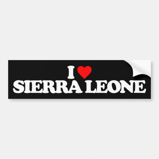 AUTOCOLLANT DE VOITURE J'AIME LE SIERRA LEONE (Devant)