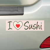 Autocollant De Voiture J'Aime Le Sushi (En voiture)