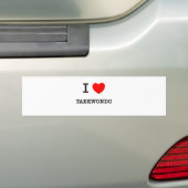 Autocollant De Voiture J'aime le Taekwondo (En voiture)