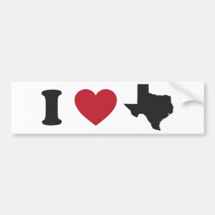 Autocollant De Voiture J'aime le Texas