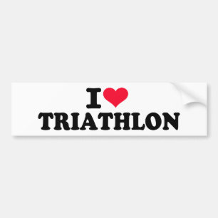 Autocollant De Voiture J'aime le triathlon