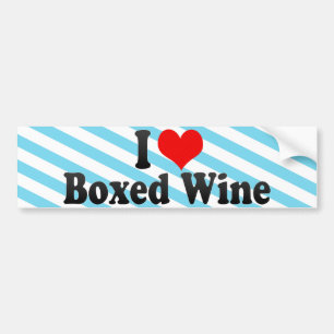 Autocollant De Voiture J'aime le vin enfermé dans une boîte