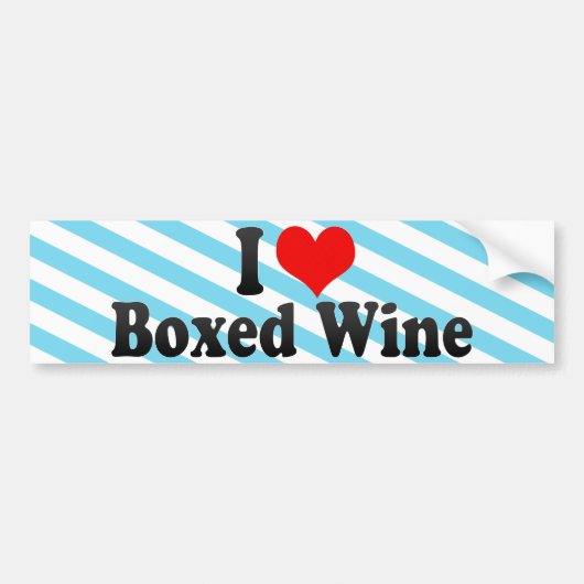 Autocollant De Voiture J'aime le vin enfermé dans une boîte (Devant)