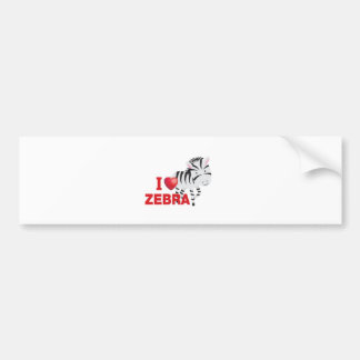 Autocollant De Voiture j'aime le zèbre