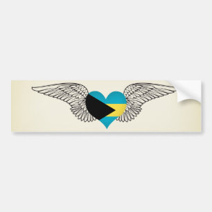 Autocollant De Voiture J'aime les Bahamas - ailes