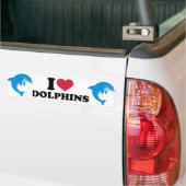 Autocollant De Voiture J'aime les dauphins (Sur camion)
