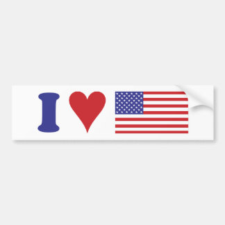 Autocollant De Voiture J'aime les Etats-Unis