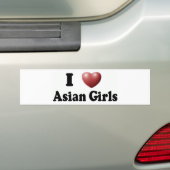 Autocollant De Voiture J'aime les filles asiatiques (En voiture)