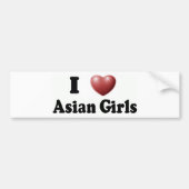 Autocollant De Voiture J'aime les filles asiatiques (Devant)