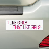 Autocollant De Voiture J'aime les filles, celle comme des filles (En voiture)