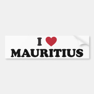 Autocollant De Voiture J'aime les Îles Maurice