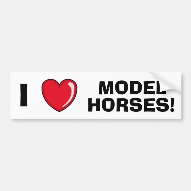 Autocollant De Voiture J'aime les modèles de chevaux (Devant)