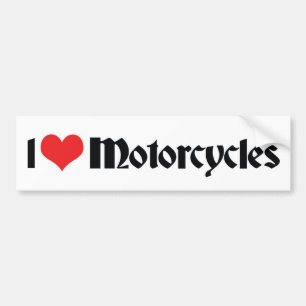 Autocollant De Voiture J'aime les motos Heart