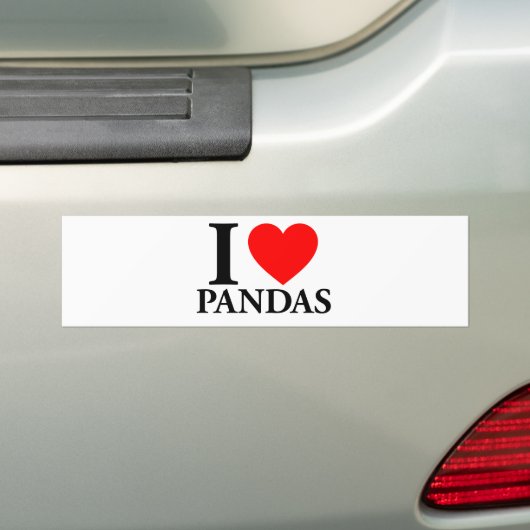 Autocollant De Voiture J'aime les pandas (En voiture)