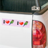 Autocollant De Voiture J'aime les perruches Prune-dirigées (femelles) (Sur camion)
