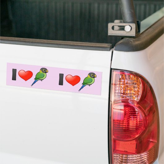 Autocollant De Voiture J'aime les perruches Prune-dirigées (femelles) (Sur camion)