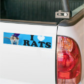 Autocollant De Voiture J'aime les rats (en casquette) (Sur camion)