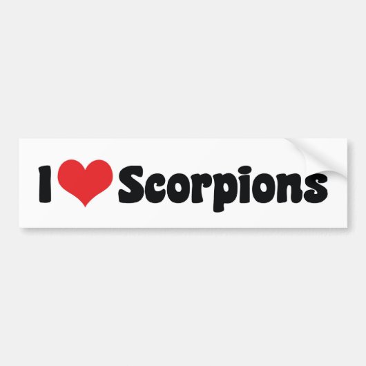 Autocollant De Voiture J'aime les scorpions cardiaques (Devant)