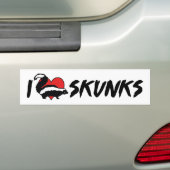Autocollant De Voiture J'Aime Les Skunks Du Coeur (En voiture)