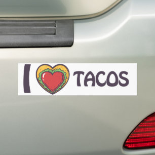 Autocollant De Voiture J'aime les Tacos
