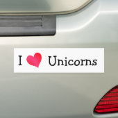 Autocollant De Voiture J'Aime Les Unicornes (En voiture)
