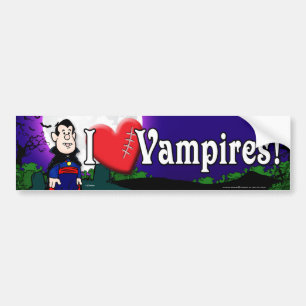 Autocollant De Voiture J'aime les vampires