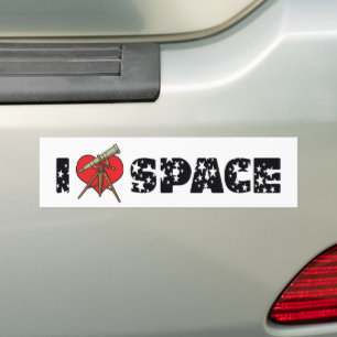 Autocollant De Voiture J'aime l'espace du cœur - Amateur d'astronomie de 