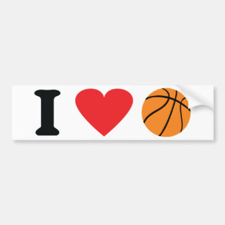 Autocollant De Voiture J'aime l'icône du basket-ball