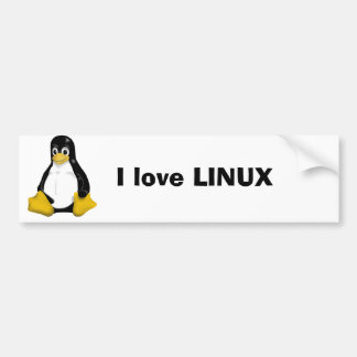 Autocollant De Voiture J'aime LINUX