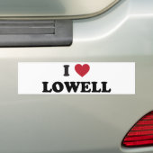 Autocollant De Voiture J'aime Lowell le Massachusetts (En voiture)