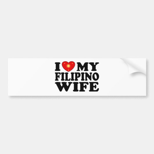 Autocollant De Voiture J'Aime Ma Femme Philippine (Devant)
