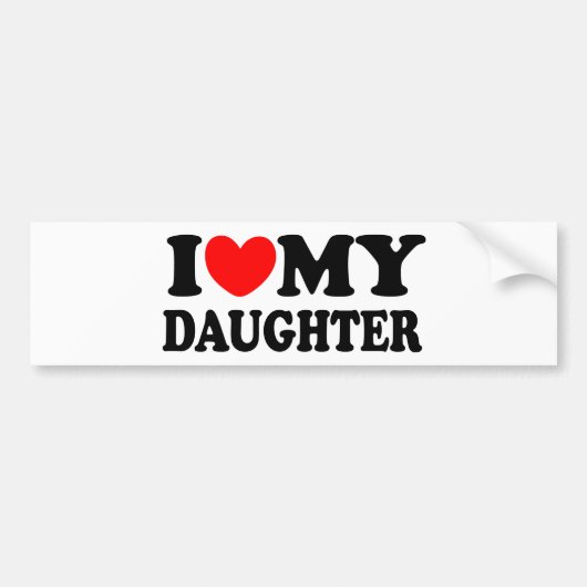 Autocollant De Voiture J'aime ma fille (Devant)
