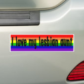 Autocollant De Voiture J'aime ma tante lesbienne (En voiture)