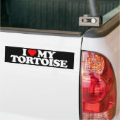 AUTOCOLLANT DE VOITURE J'AIME MA TORTUE (Sur camion)