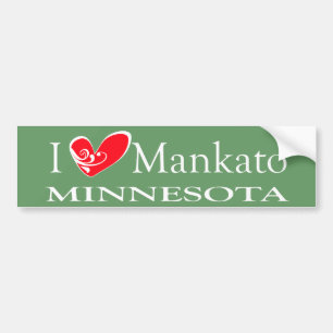 Autocollant De Voiture J'aime Mankato Minnesota