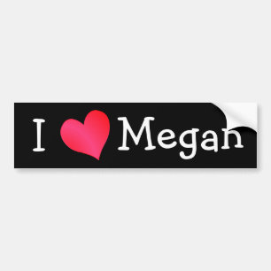 Autocollant De Voiture J'aime Megan
