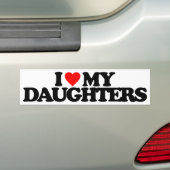 AUTOCOLLANT DE VOITURE J'AIME MES FILLES (En voiture)