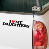 AUTOCOLLANT DE VOITURE J'AIME MES FILLES (Sur camion)
