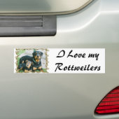 Autocollant De Voiture J'aime mes rottweilers (En voiture)