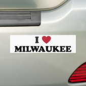 Autocollant De Voiture J'aime Milwaukee le Wisconsin (En voiture)