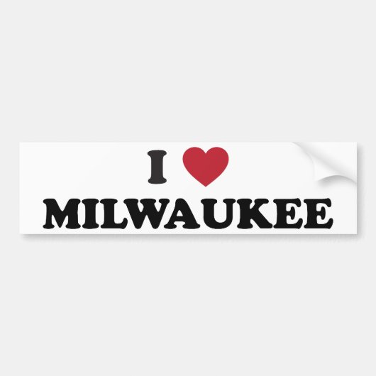 Autocollant De Voiture J'aime Milwaukee le Wisconsin (Devant)