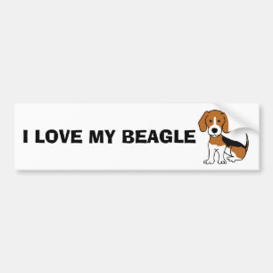 Autocollant De Voiture J'aime mon adhésif pour pare-chocs de beagle