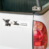 Autocollant De Voiture J'aime mon adhésif pour pare-chocs de chiwawa (Sur camion)