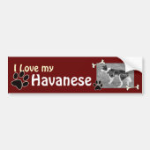 Autocollant De Voiture J'aime mon adhésif pour pare-chocs de Havanese (Devant)