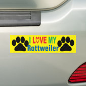 Autocollant De Voiture J'aime mon adhésif pour pare-chocs de rottweiler (En voiture)