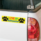 Autocollant De Voiture J'aime mon adhésif pour pare-chocs de rottweiler (Sur camion)