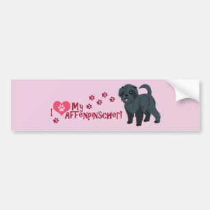 Autocollant De Voiture J'Aime Mon Affenpinscher !