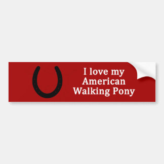 Autocollant De Voiture J'Aime Mon American Walking Pony