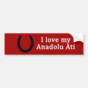 Autocollant De Voiture J'Aime Mon Anadolu Ati Horse