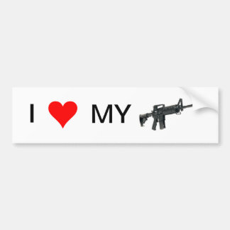 Autocollant De Voiture J'aime mon arme à feu (AR-15)